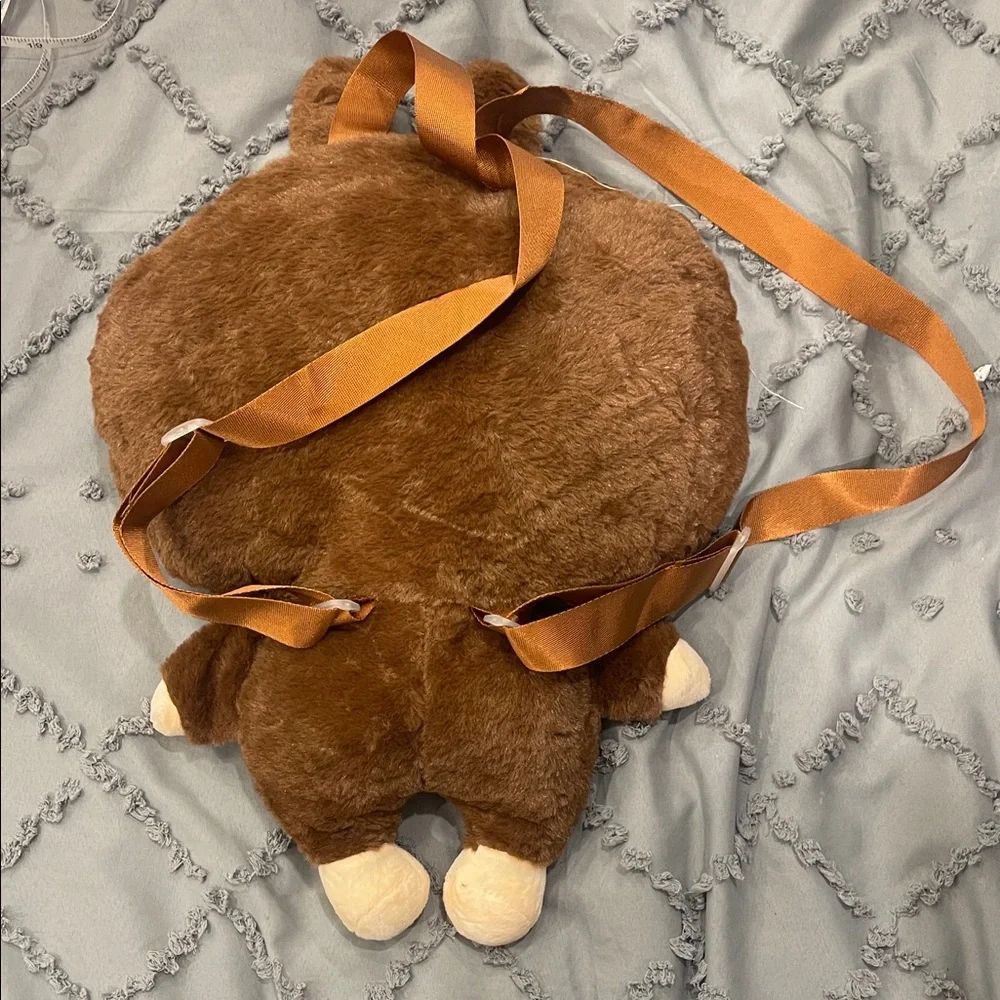 Labubu Brown Plush monsters cartoon Backpack purse nwt